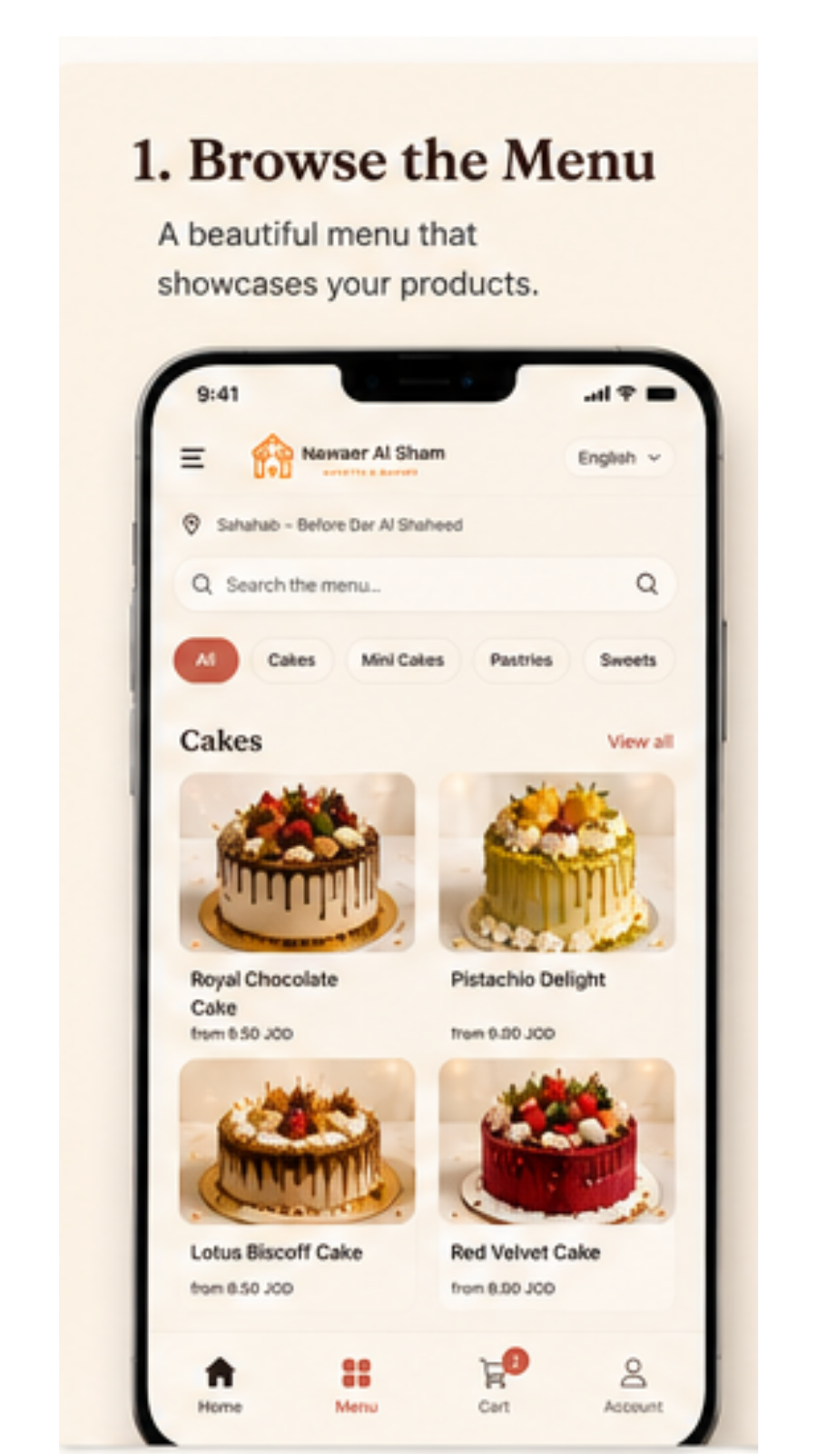 Parcourir le menu